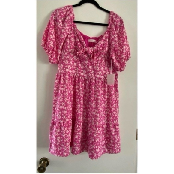 LC Lauren Conrad Pink Floral Babydoll Dress - Picture 5 of 8